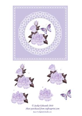 Butterfly and Roses in Lace 3