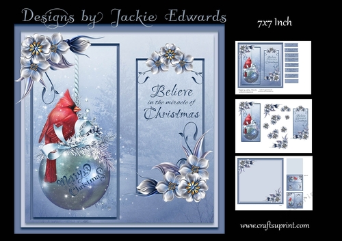 Christmas Cardinal & Bauble Mini Kit