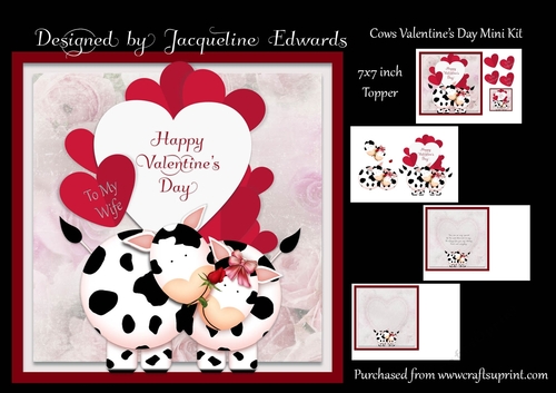 Cows Valentines Day Card Mini Kit