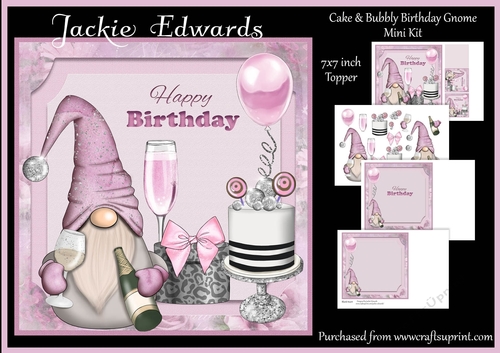 Cake And Bubbly Birthday Gnome Mini kit
