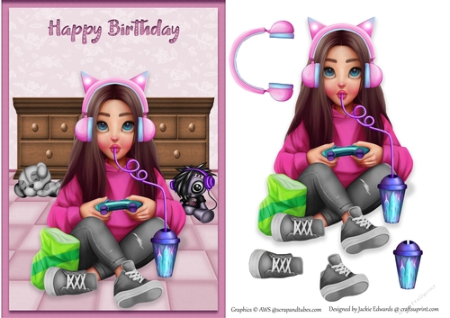 A5 Gamer Girl In Pink