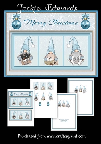 A5 Christmas Gnomes Blue Mini kit