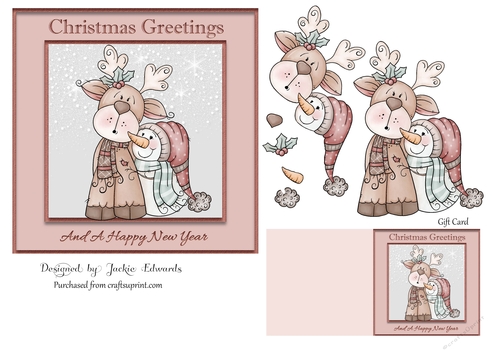 Christmas Reindeer And Snowman 02