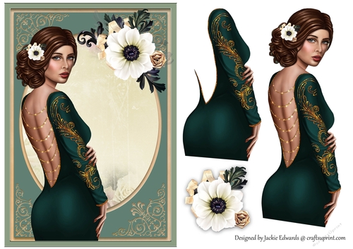 A5 Lady in Green Dress Without Wording