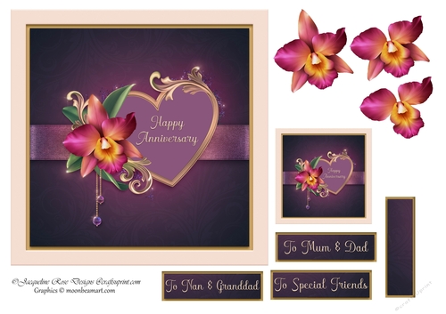 Anniversary Card With Orchid 02