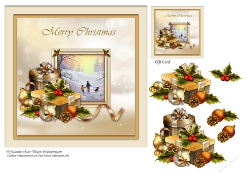 Christmas Card With Snowy Scene