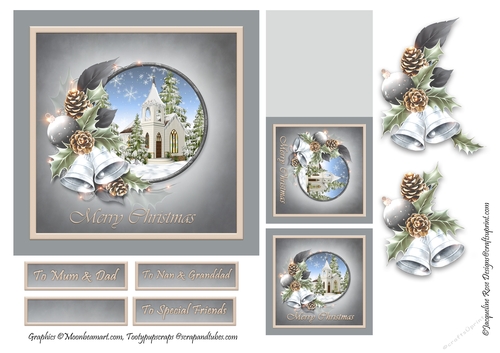 Christmas Card With Snowy Church Scene