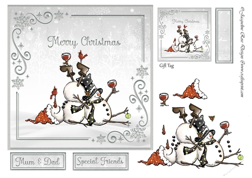 Two Tipsy Snowmen