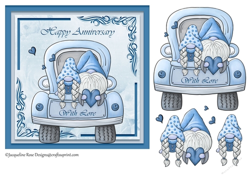 Anniversary Love Gnomes Blue