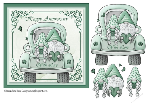 Anniversary Love Gnomes Green