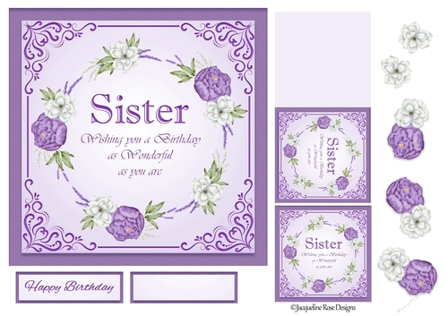 Sister Card With Flowers