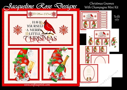 Christmas Gnomes With Champagne Mini Kit