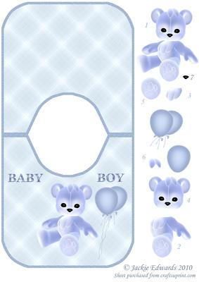 Baby Boy Bib Shaped Card with Step-by-step
