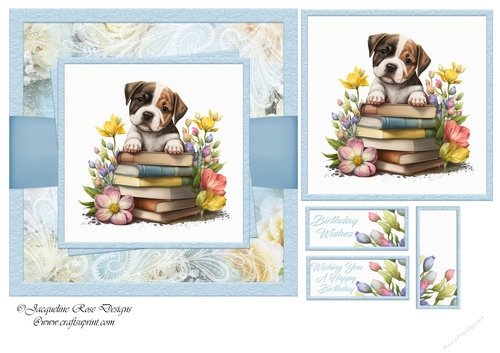 Books dog & Flowers 01