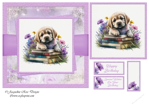 Books dog & Flowers 02