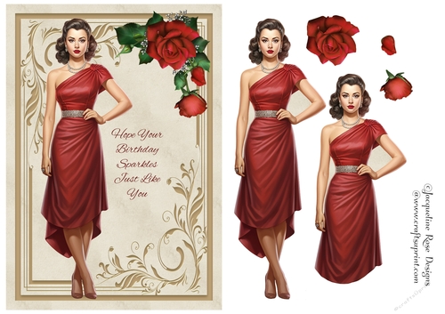 1950s Lady in red