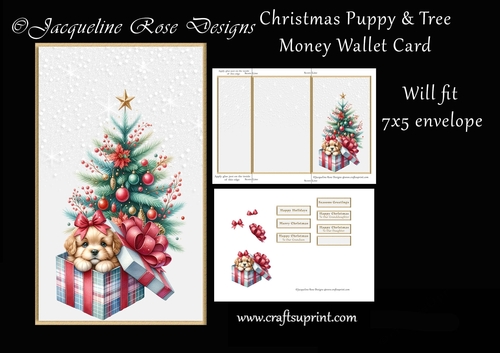 Christmas Puppy & Tree Money Wallet mini kit