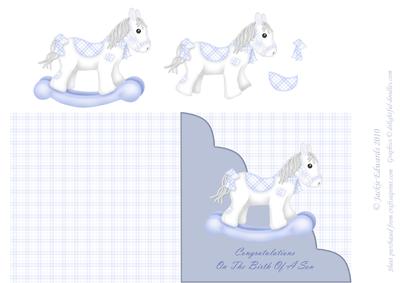 Blue Rocking Horse for a Boy