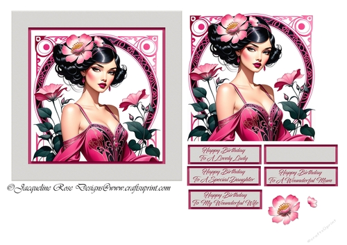 Art Nouveau Lady In Pink