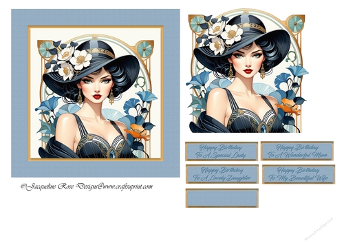 Art Nouveau Lady In Blue