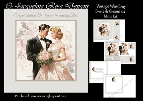 Vintage Wedding Bride & Groom 02 Mini Kit