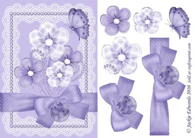 Flowers and Lace Step-by-step Card Front Blue