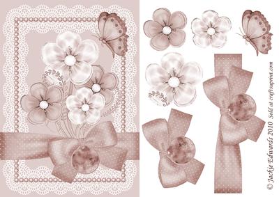 Flowers and Lace Step-by-step Card Front Beige