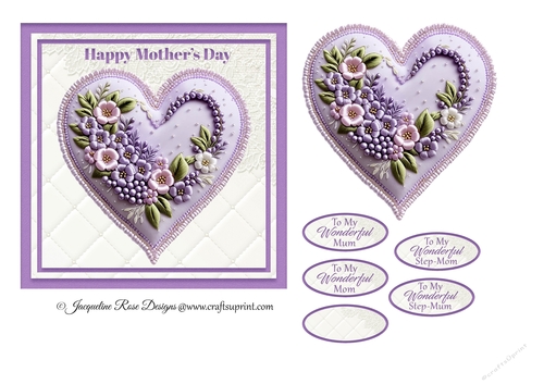Mothers Day Heart Purple