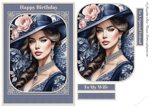 A5 Vintage Lady In Blue