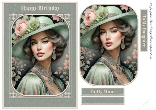 A5 Vintage Lady In Green