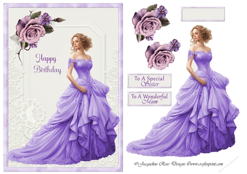 A5 Victorian Lady In Purple