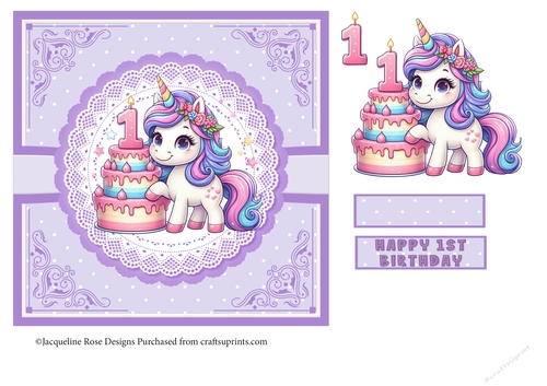 Unicorn Age Topper 1st Birthday 