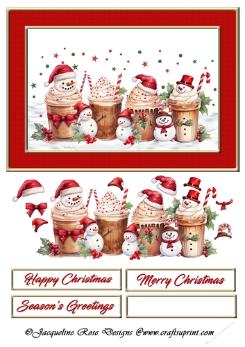 A5 Christmas Coffee & Snowmen