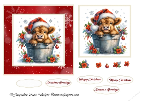 Christmas Baby Highland Cow