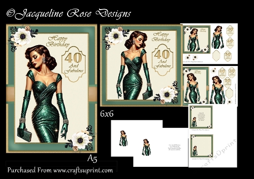 Vintage Lady In Green Mini Kit