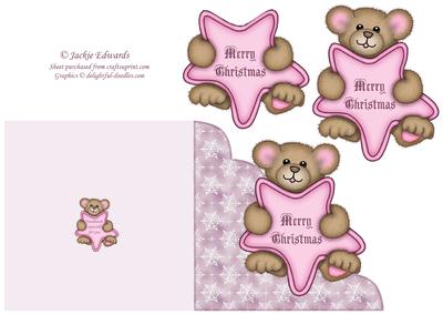 Christmas Teddy Cut and Fold Card