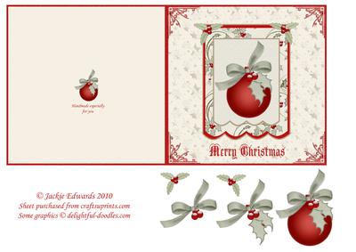 Christmas Bauble and Holly Card