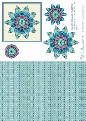 Blue Kaleidoscope Floral Design