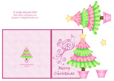 Swirly Dove and Christmas Tree Cut and Fold Card 2