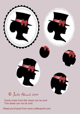 Silhouette Lady with a Top Hat