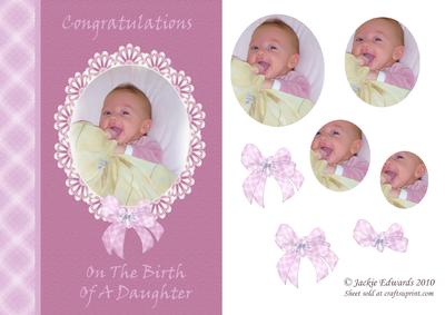 A Beautiful Baby Girl Card Front