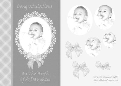 A Beautiful Baby Girl Card Front 2