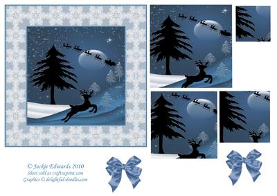 Moonlit Christmas with Lace Border