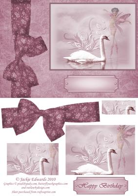 Swan and Fairy Fantasy Card Front