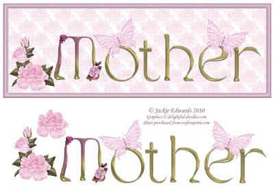 Mother Large Dl with Roses and Butterfly Card Front