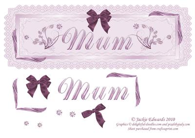 Mum Large Dl Card Front with Decoupage