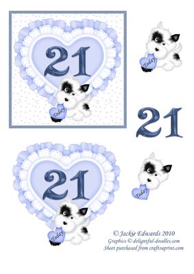 21 Today with Hearts and Lace Blue