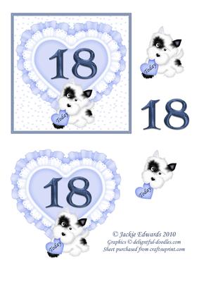 18 Today with Hearts and Lace Blue