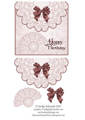Scalloped Edged Envelope Style Card with Fan 1