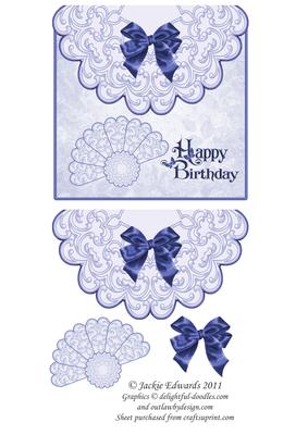 Scalloped Edged Envelope Style Card with Fan 3